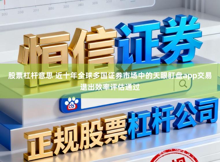 股票杠杆意思 近十年全球多国证券市场中的天眼盯盘app交易退出效率评估通过